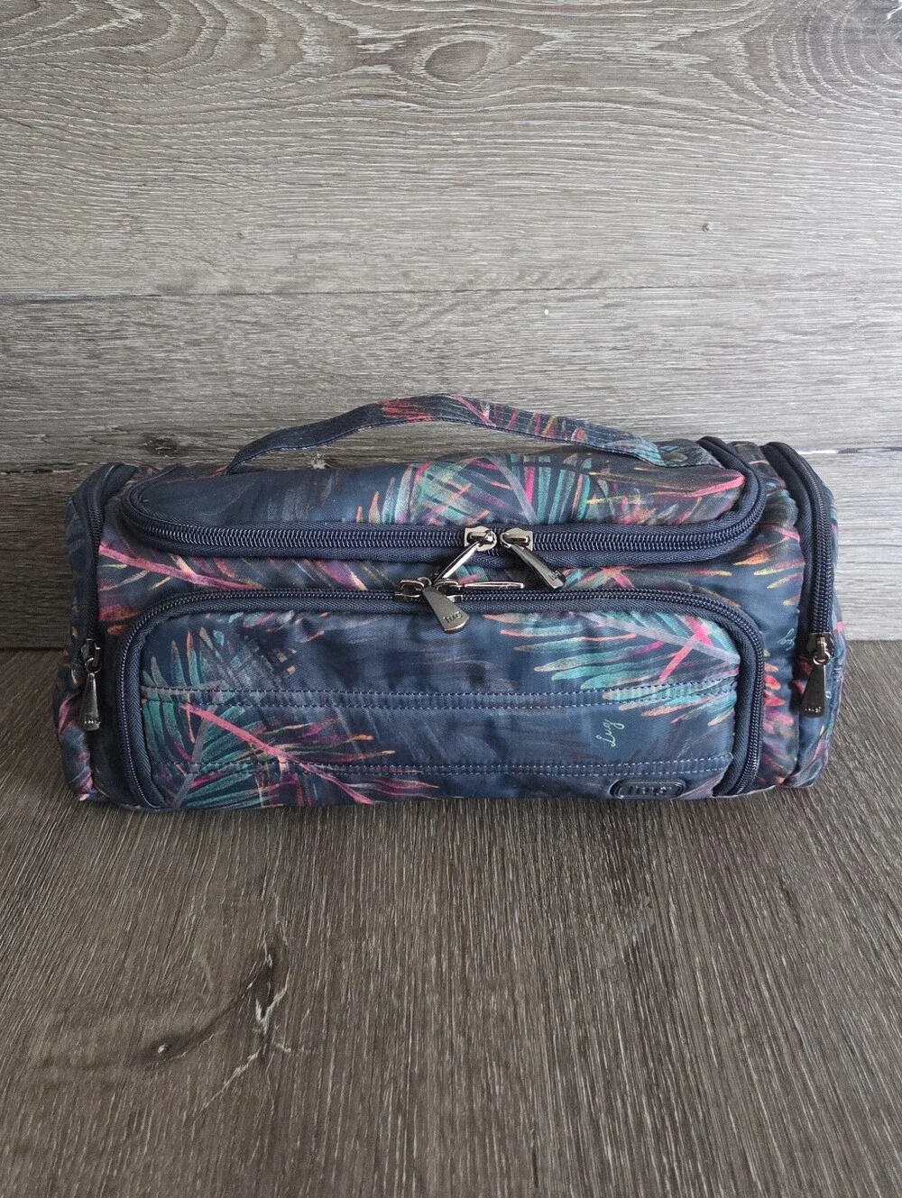 Lug Trolley Cosmetic Case – Tropical Palm Leaves Travel Makeup Bag